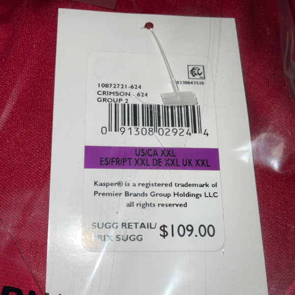 KASPER Women's Charlotte V-Neck Ruffle-Trim Maxi Dress Crimson XXL - Picture 6 of 7